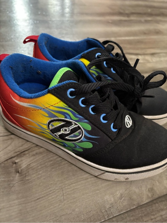 Heelys Other - Kids Black Heelys Canvas Sneakers with Rainbow Flame Accent w/o wheels! Size 2
